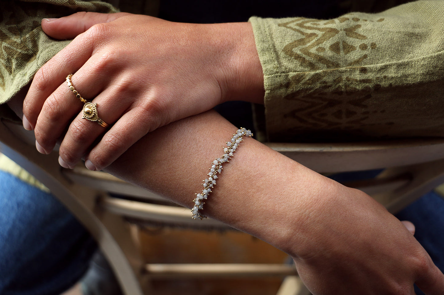 Grapes Bracelet with Raw Diamonds