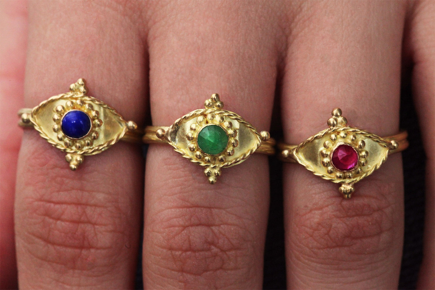 Eye Ring with Gem Stone