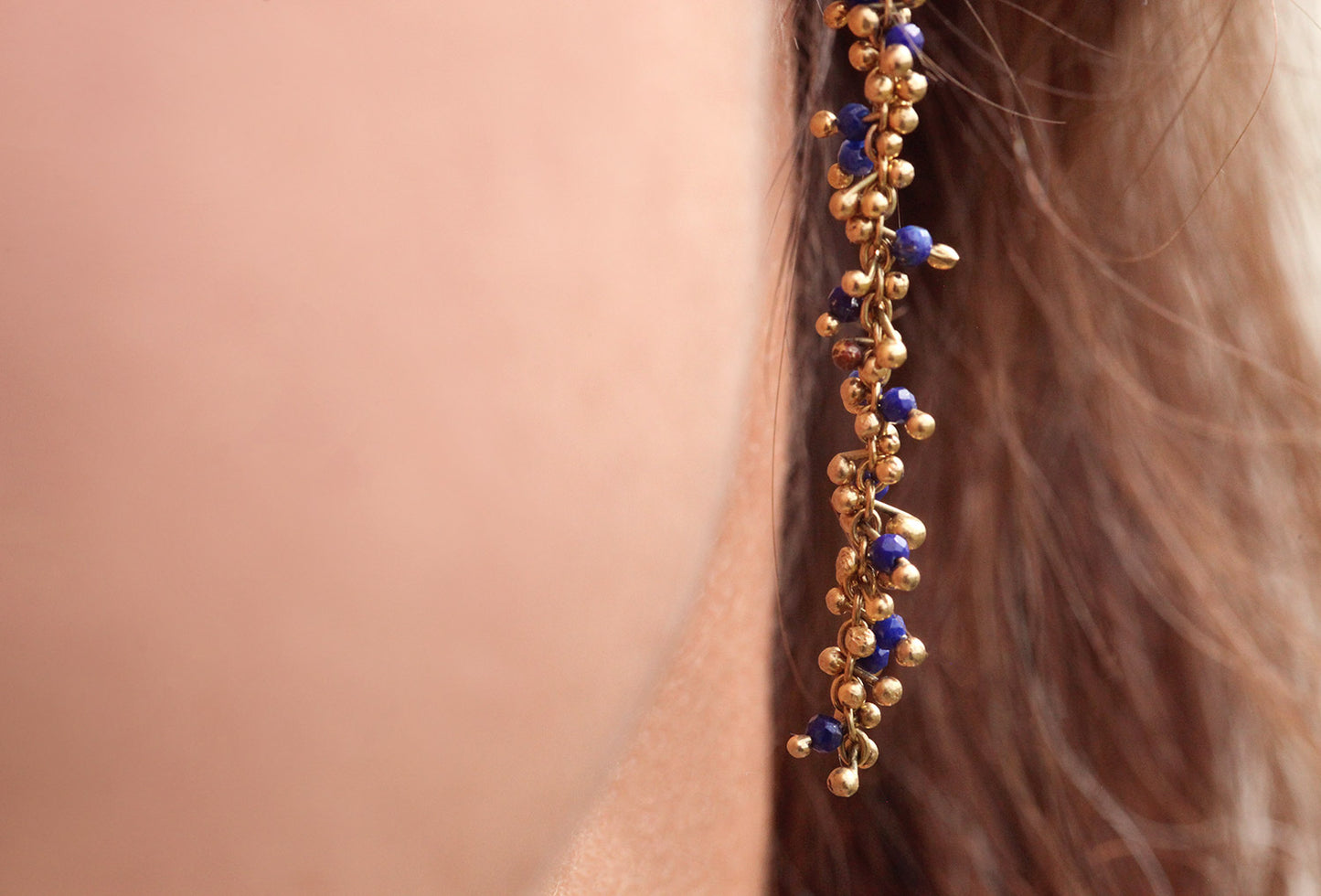 Mulberry Earrings with Lapis