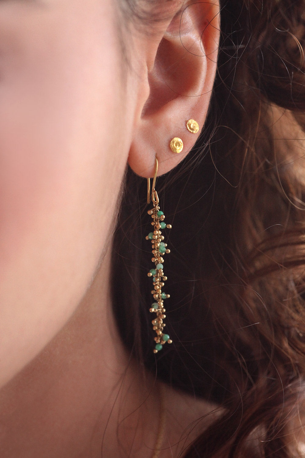 Mulberry Earrings with Emerald