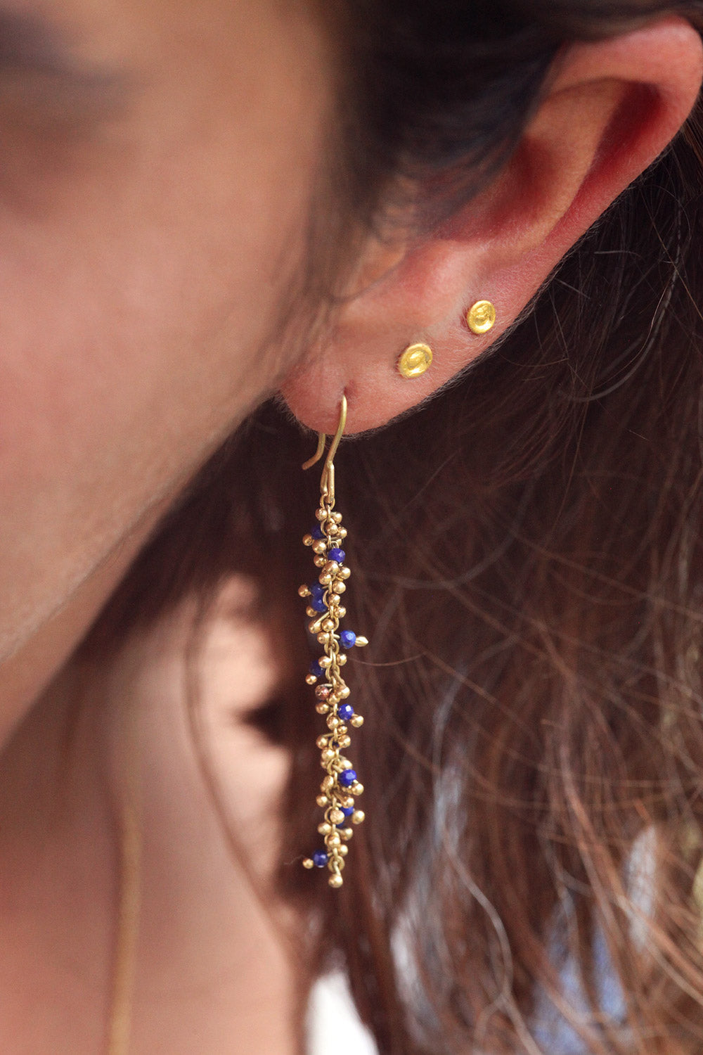 Mulberry Earrings with Lapis