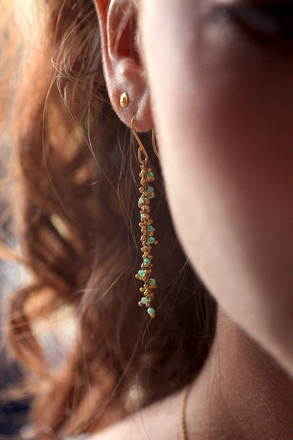 Mulberry Earrings with Emerald