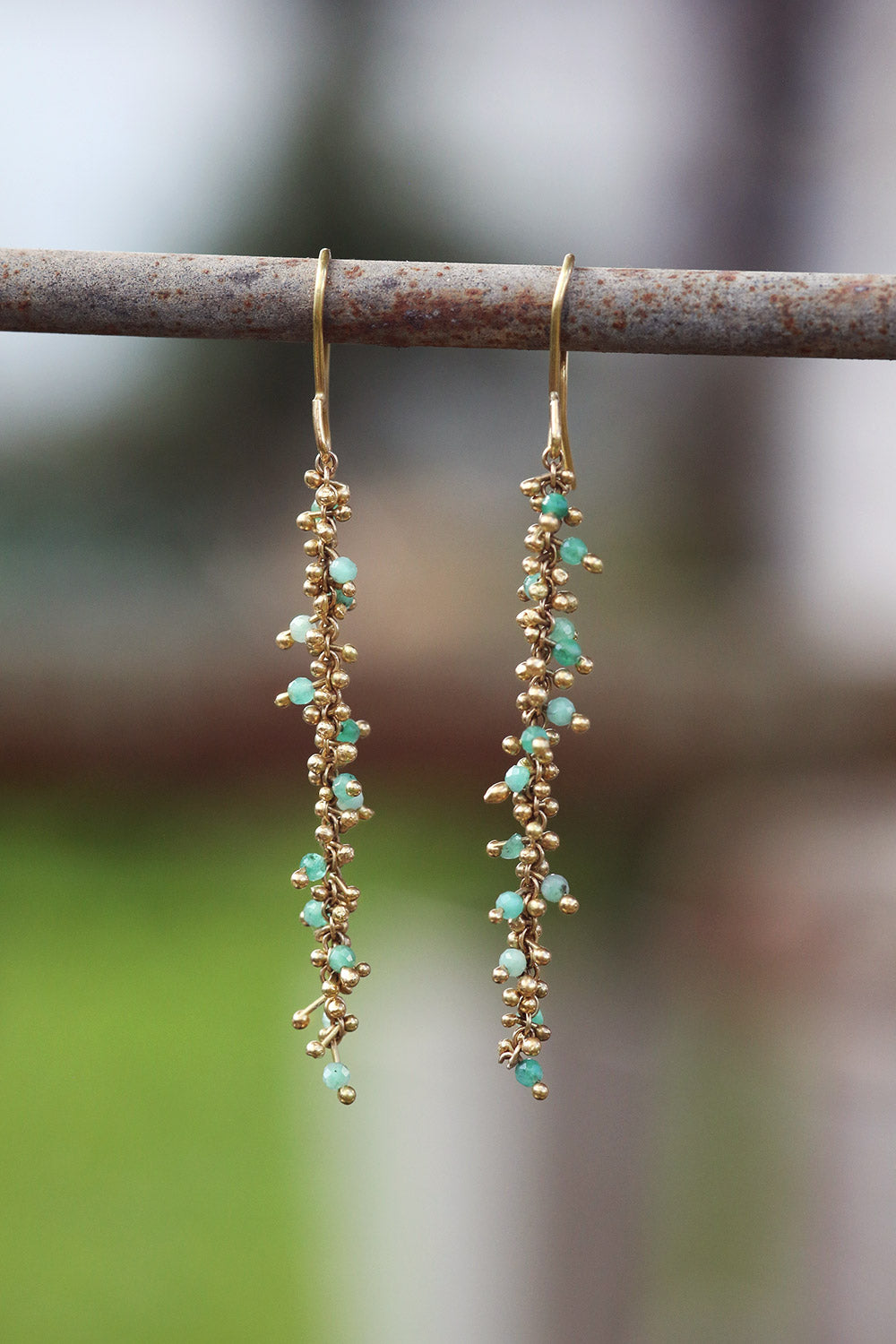 Mulberry Earrings with Emerald