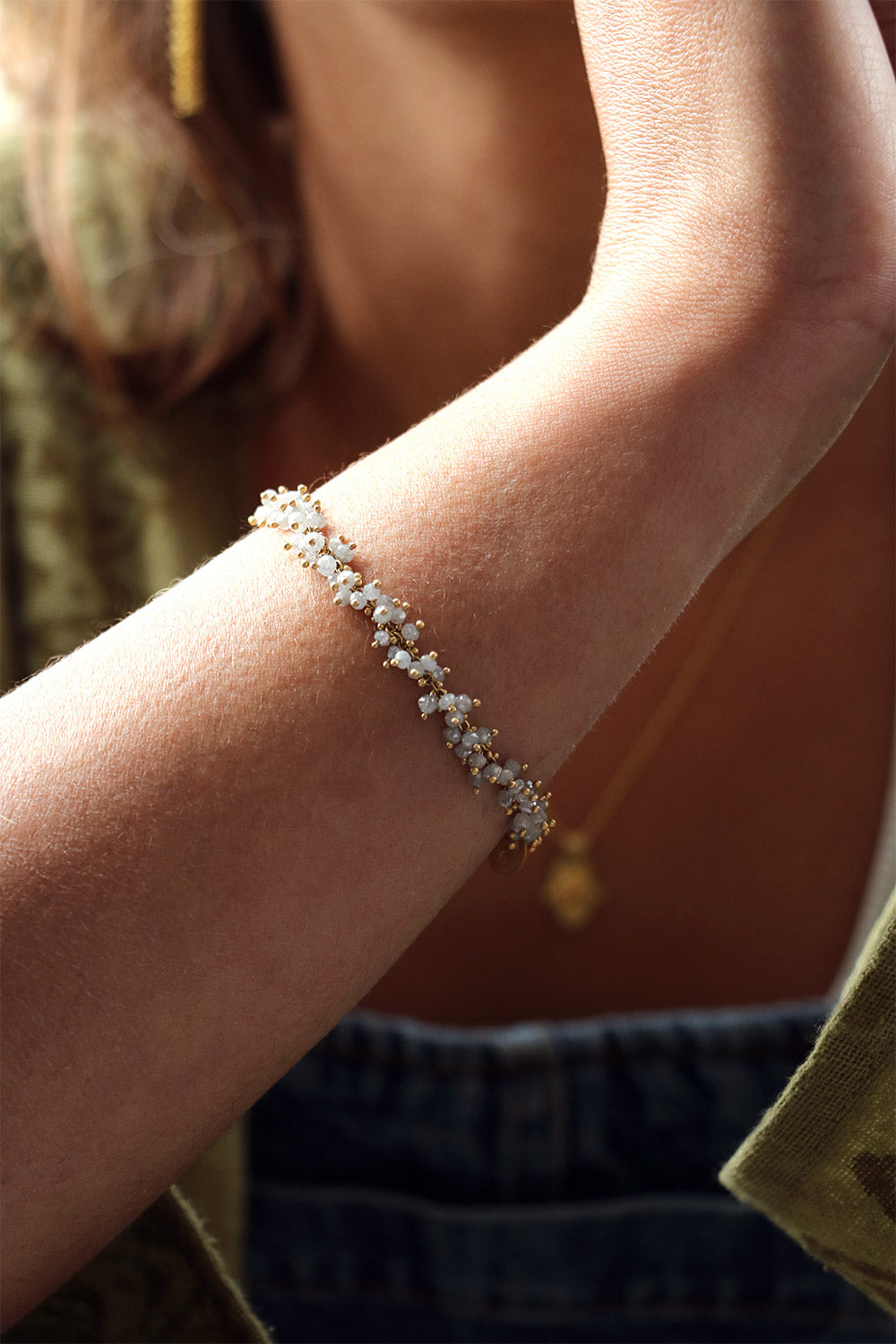 Grapes Bracelet with Raw Diamonds