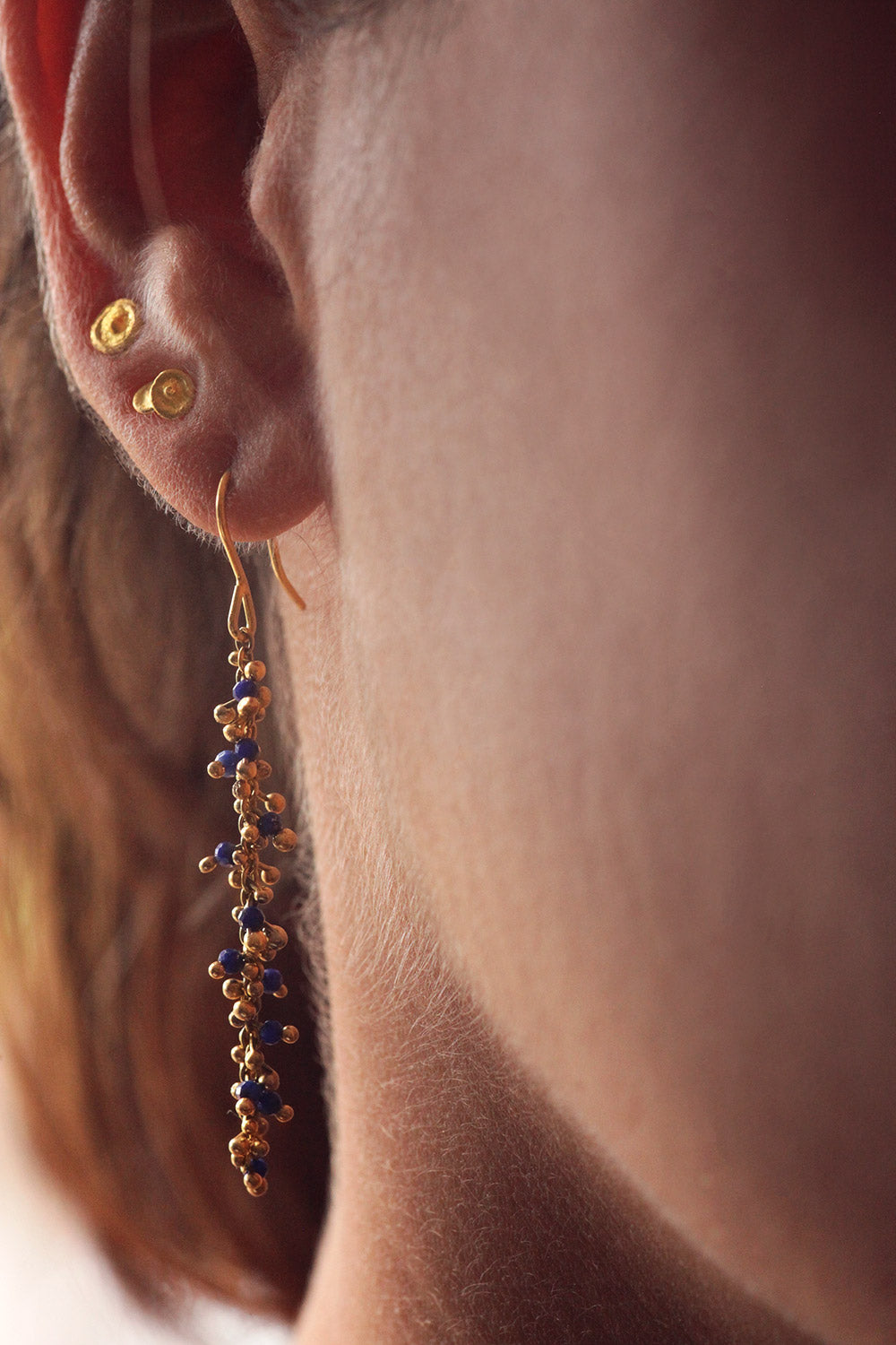 Mulberry Earrings with Lapis