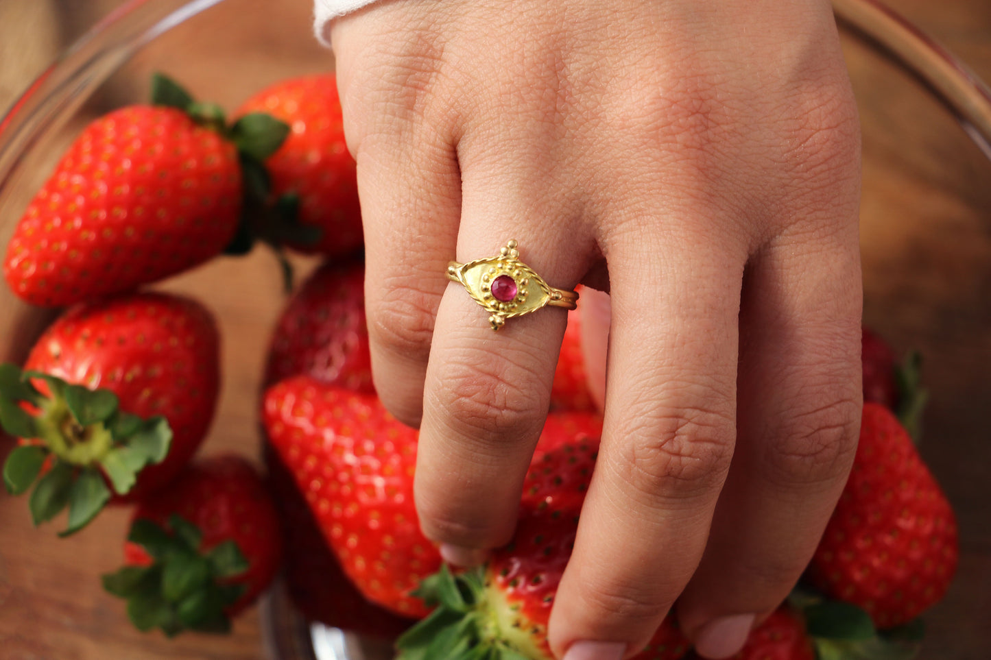 Eye Ring with Gem Stone
