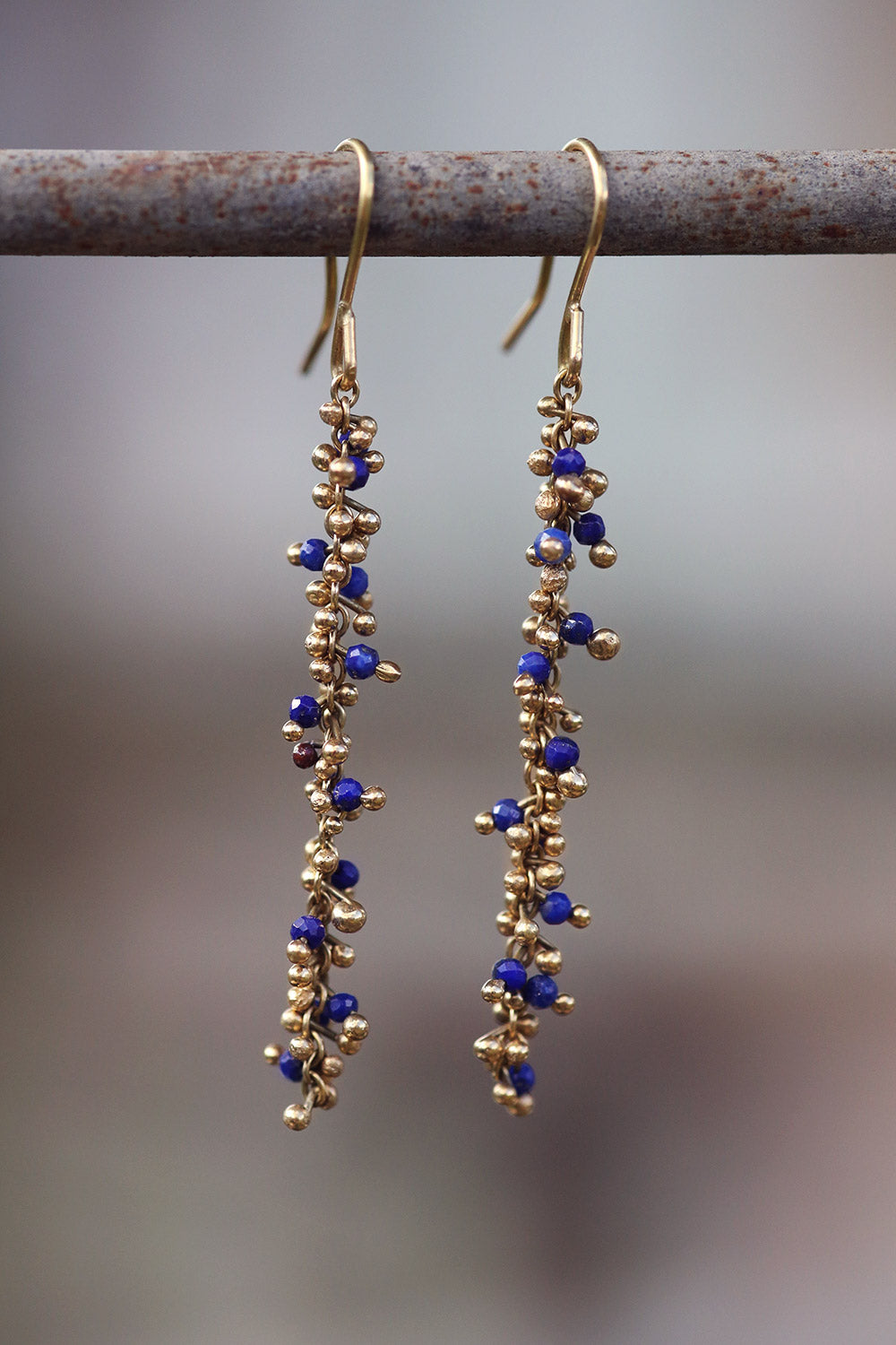 Mulberry Earrings with Lapis