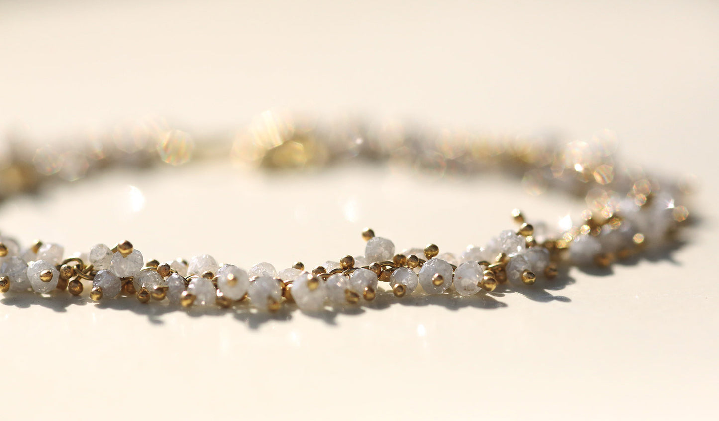 Grapes Bracelet with Raw Diamonds