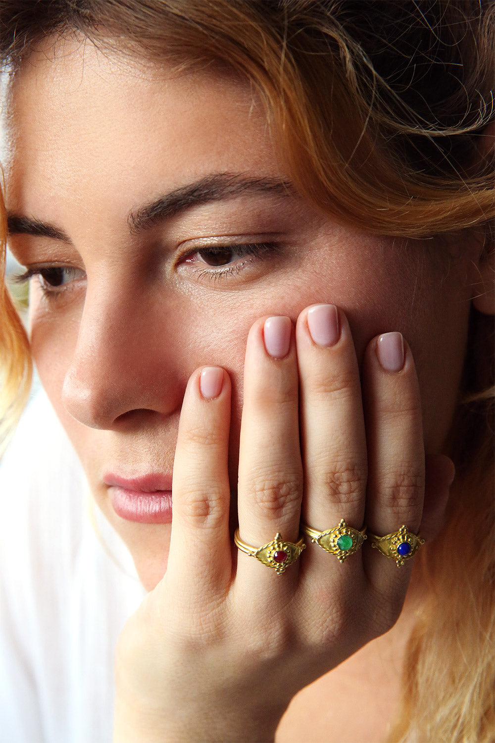 Eye Ring with Gem Stone
