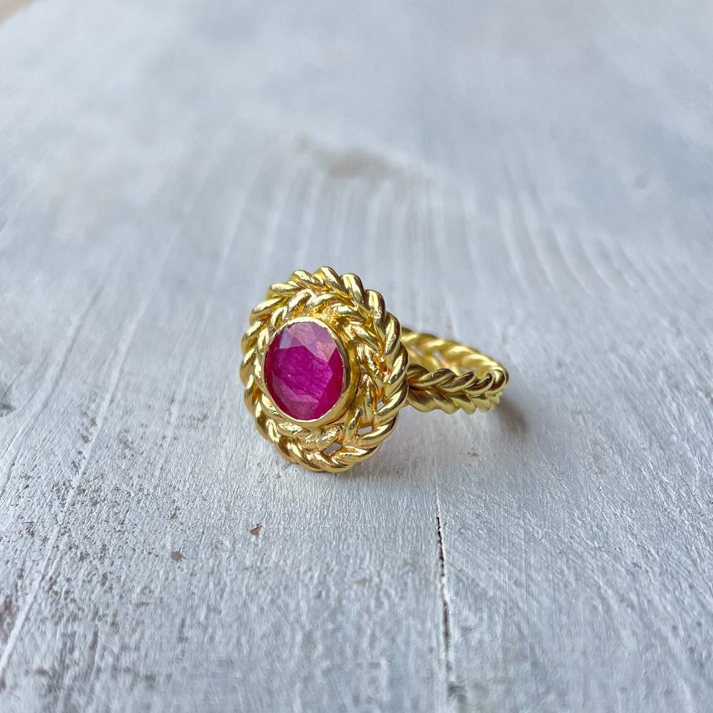 Ruby Braid Ring