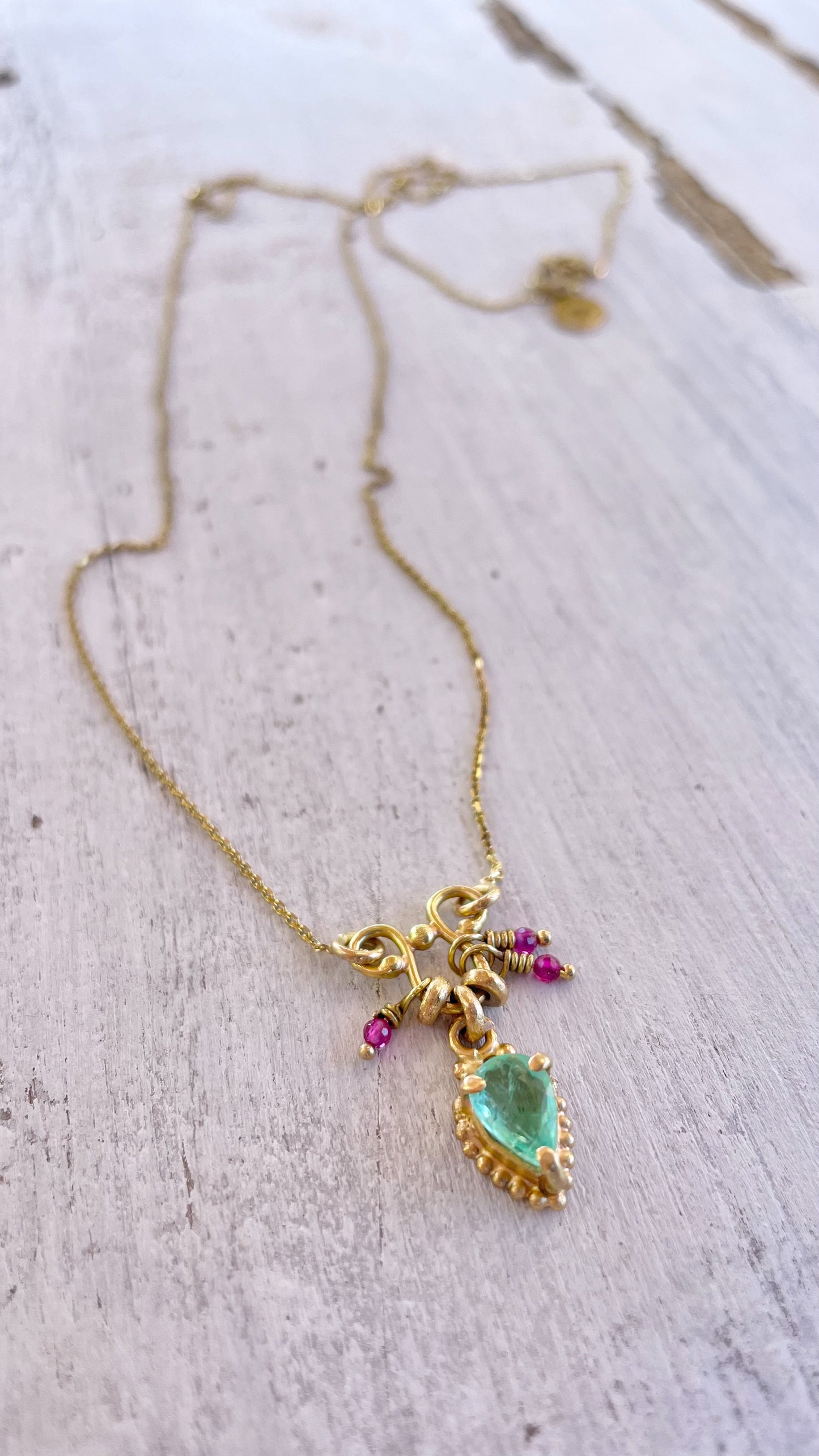 Paraiba Tourmaline and Pink Ruby Necklace