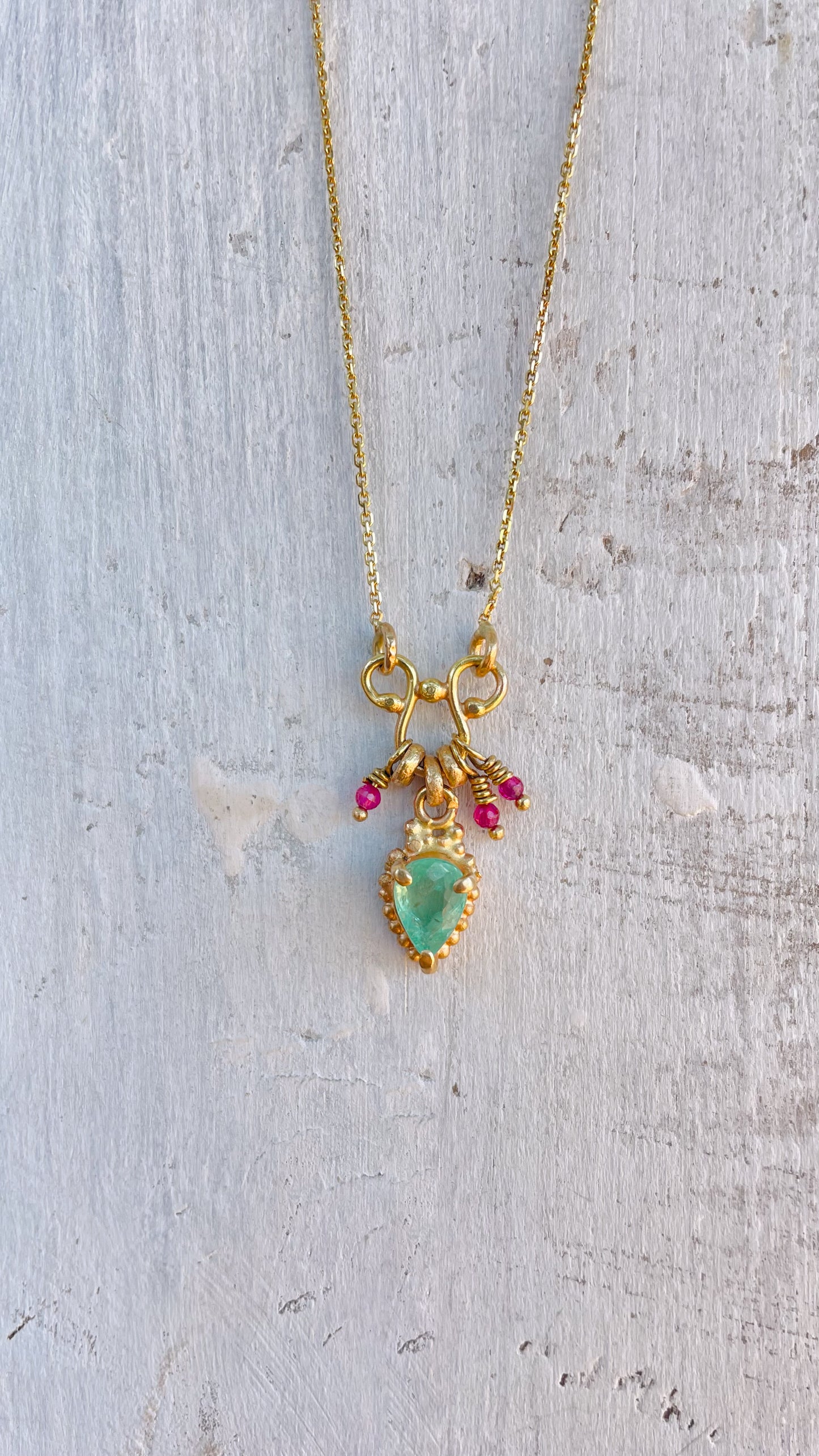 Paraiba Tourmaline and Pink Ruby Necklace